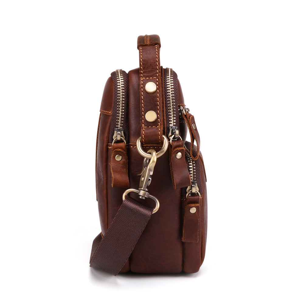Tas Heren - Compacte Crossbody met Meerdere Vakken en Topgreep | Casual
