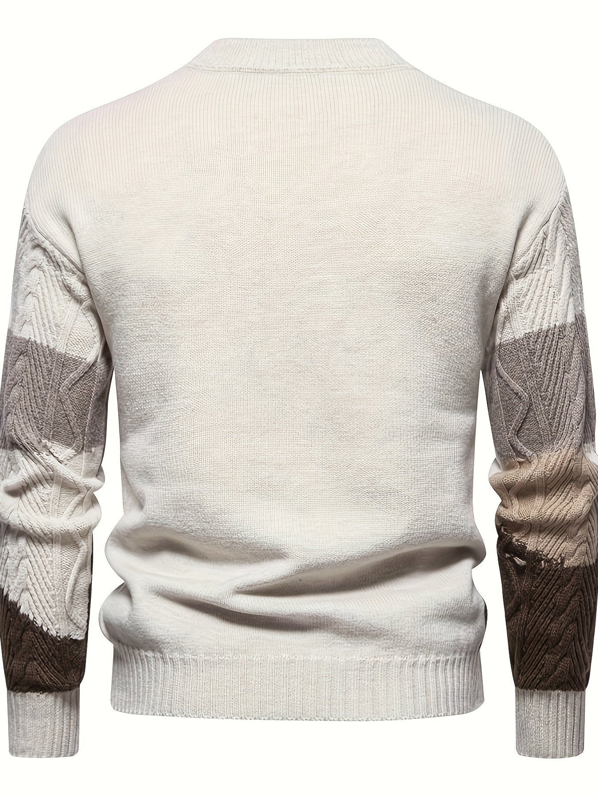 Thijs - Heren Kabeltrui Warm Gebreid in Casual Stijl met Kleurblokken