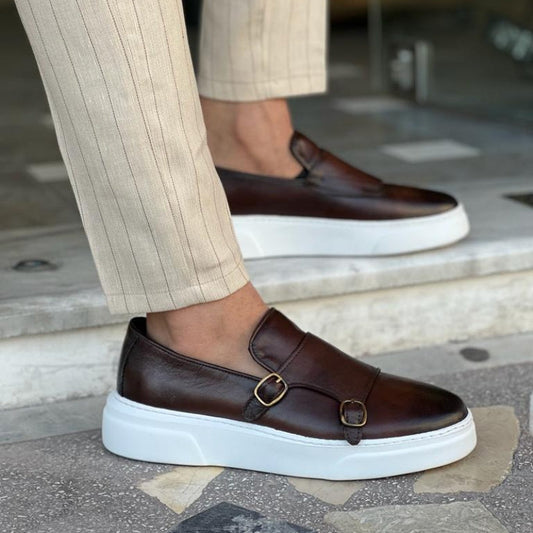 Thijs - Heren Loafers Net voor de Winter met Dubbele Gesp en Dikke Zool