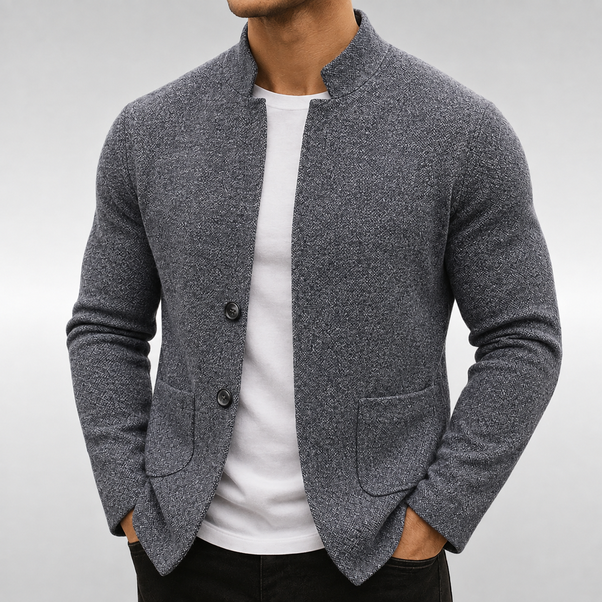 Thijs - Heren Vest Casual met Opstaande Kraag en Opgestikte Zakken