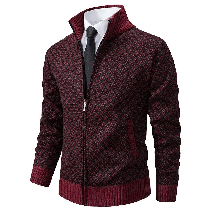 Thijs - Heren Vest Gebreid Casual Smart voor de Herfst met Ruitmotief