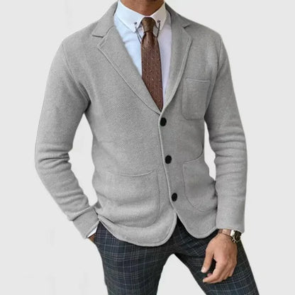 Thijs - Heren Vest Gebreide Stijl Casual Smart met Revers en Knoopsluiting