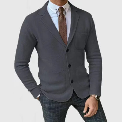 Thijs - Heren Vest Gebreide Stijl Casual Smart met Revers en Knoopsluiting