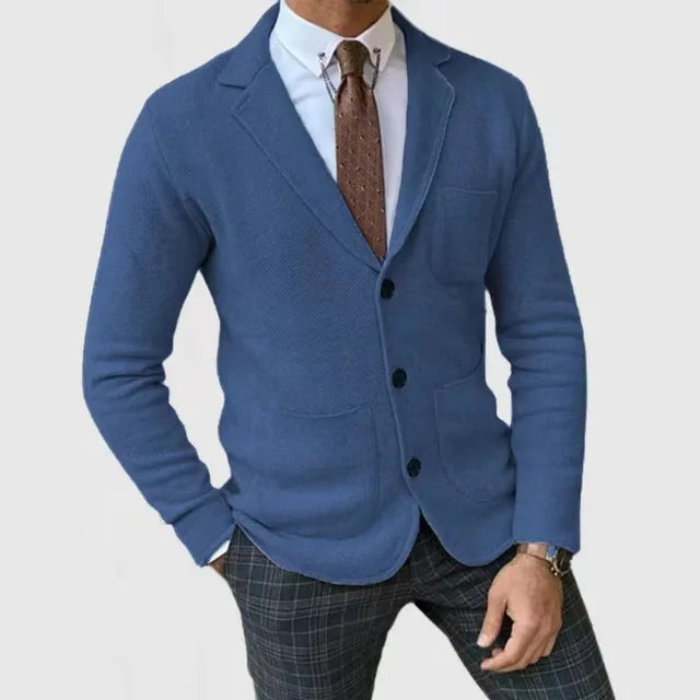 Thijs - Heren Vest Gebreide Stijl Casual Smart met Revers en Knoopsluiting