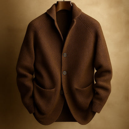 Finn - Heren Gebreid Vest met Knoopsluiting en Opstaande Kraag voor Herfst