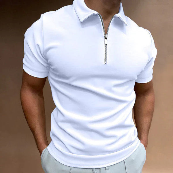 Thijs - Stoere Heren Polo met Ritskraag en Slim Fit