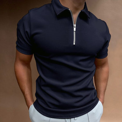 Thijs - Stoere Heren Polo met Ritskraag en Slim Fit