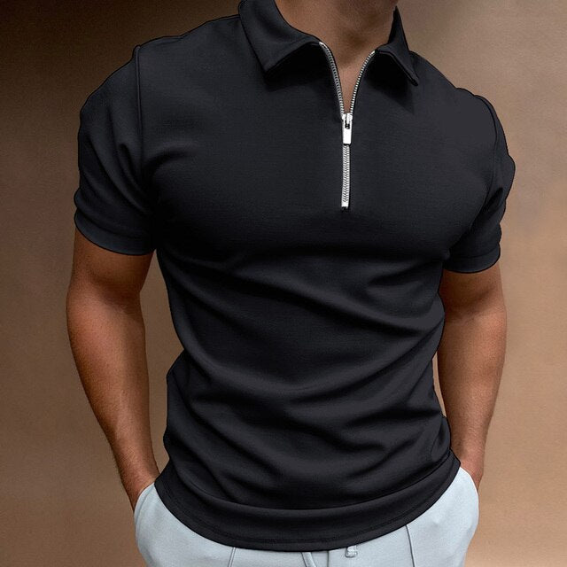 Thijs - Stoere Heren Polo met Ritskraag en Slim Fit