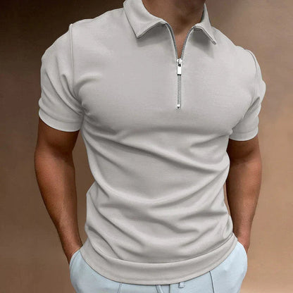 Thijs - Stoere Heren Polo met Ritskraag en Slim Fit