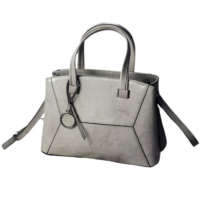Tas Dames - Gestructureerde Handtas met Geometrisch Patroon en Bedeltje | Chic