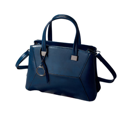 Tas Dames - Gestructureerde Handtas met Geometrisch Patroon en Bedeltje | Chic