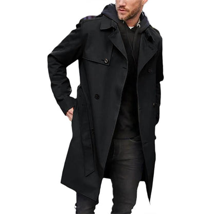 Trenchcoat Heren - Dubbele Knopenrij met Revers | Elegant