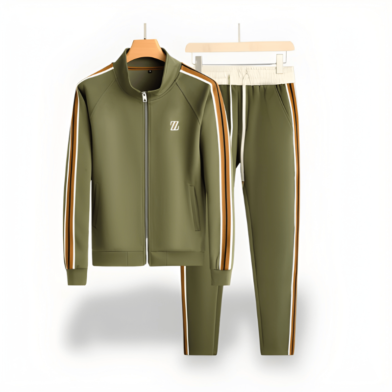 Trainingspak Heren - Regular Fit met Strepen en Ritssluiting | Casual