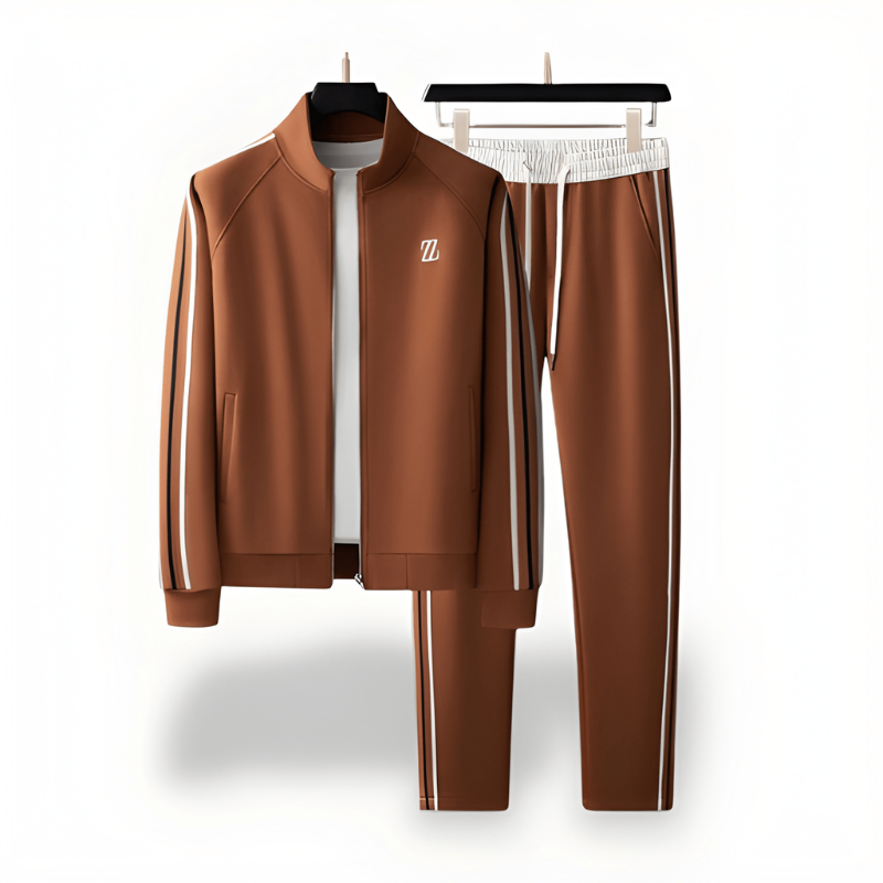 Trainingspak Heren - Regular Fit met Strepen en Ritssluiting | Casual