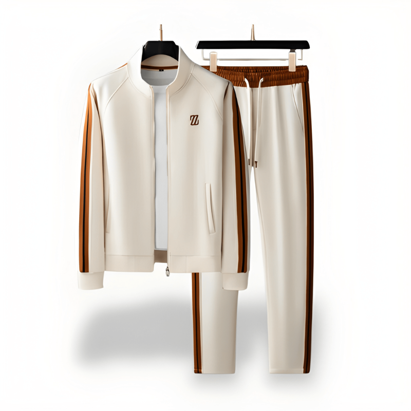 Trainingspak Heren - Regular Fit met Strepen en Ritssluiting | Casual