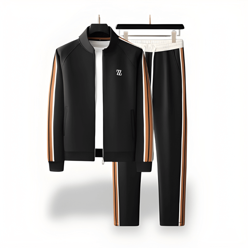 Trainingspak Heren - Regular Fit met Strepen en Ritssluiting | Casual