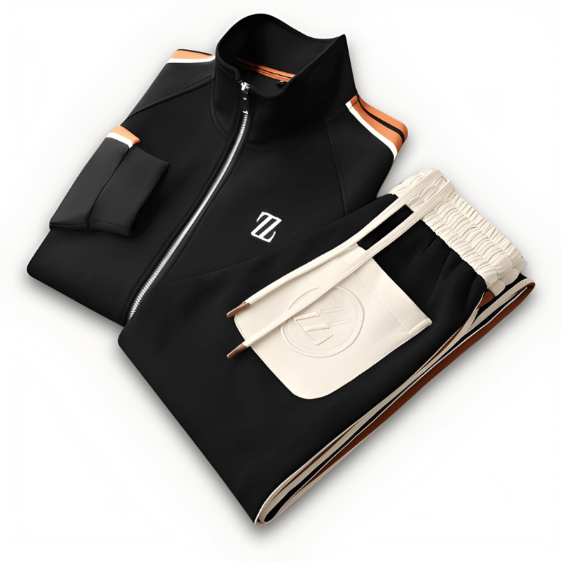 Trainingspak Heren - Regular Fit met Strepen en Ritssluiting | Casual