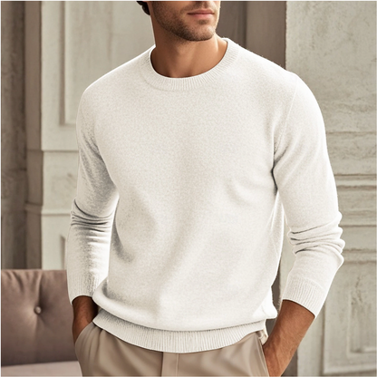 Sweater Heren - Fijngebreid Relaxed Model met Ronde Hals | Casual