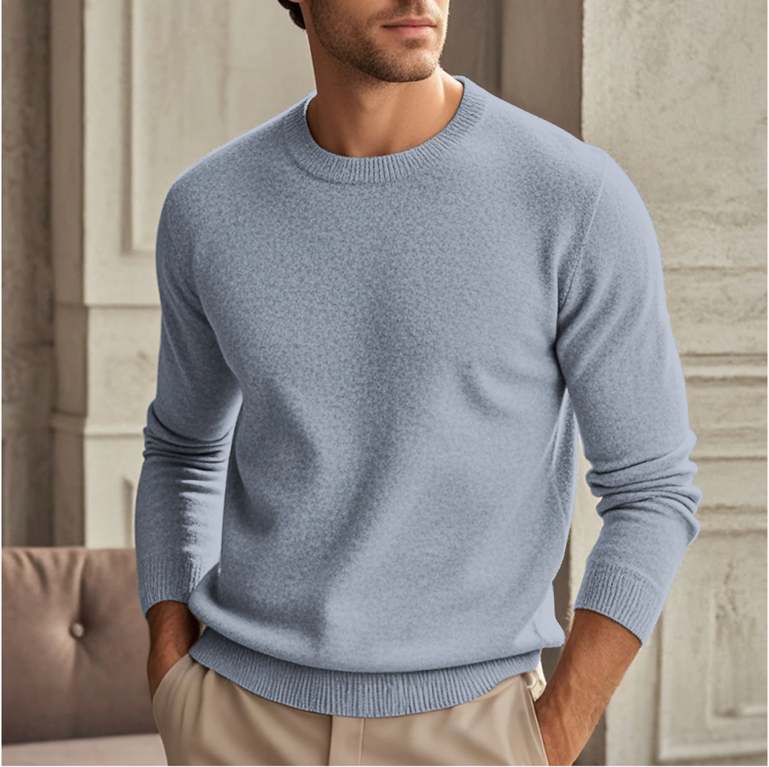Sweater Heren - Fijngebreid Relaxed Model met Ronde Hals | Casual