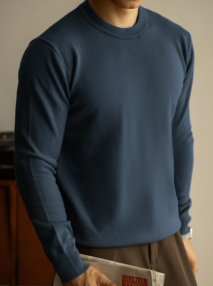Sweater Heren - Fijngebreid Relaxed Model met Ronde Hals | Casual