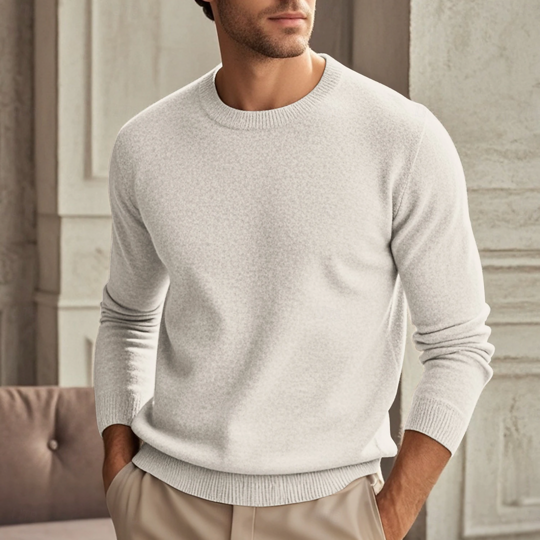Sweater Heren - Fijngebreid Relaxed Model met Ronde Hals | Casual