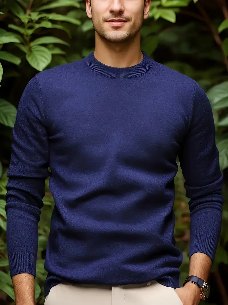 Sweater Heren - Slim Fit Gebreid Model met Ronde Hals | Casual