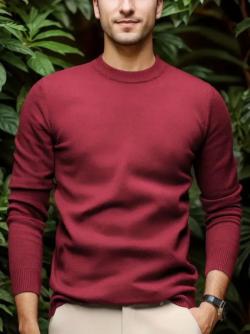 Sweater Heren - Slim Fit Gebreid Model met Ronde Hals | Casual