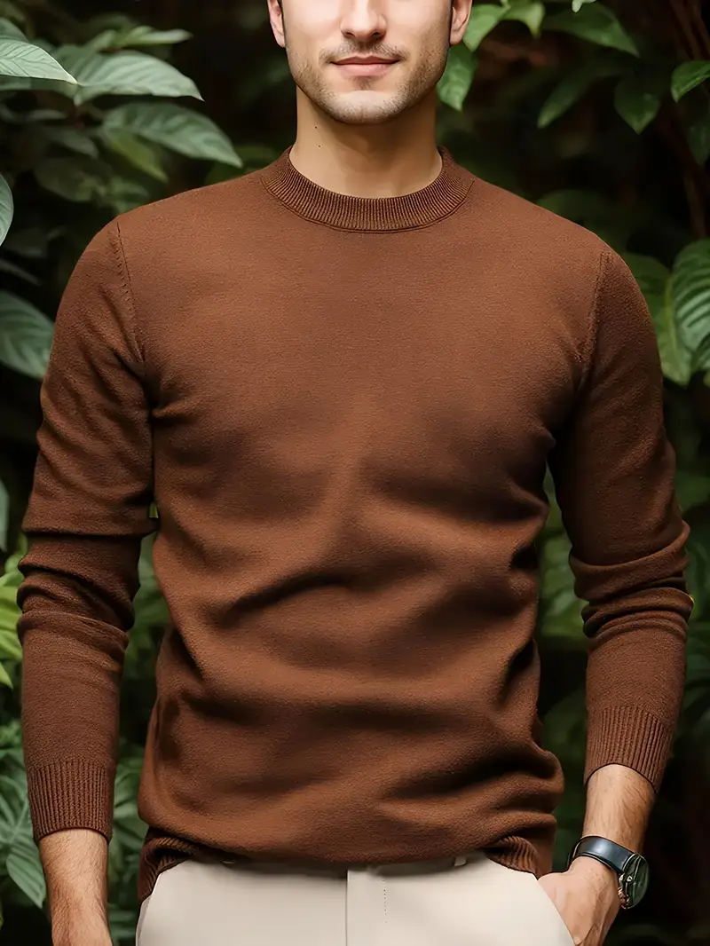 Sweater Heren - Slim Fit Gebreid Model met Ronde Hals | Casual