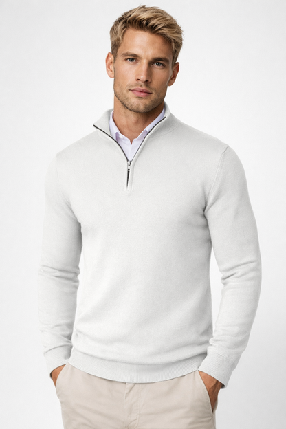Sweater Heren - Half Zip met Opstaande Kraag | Slim Fit