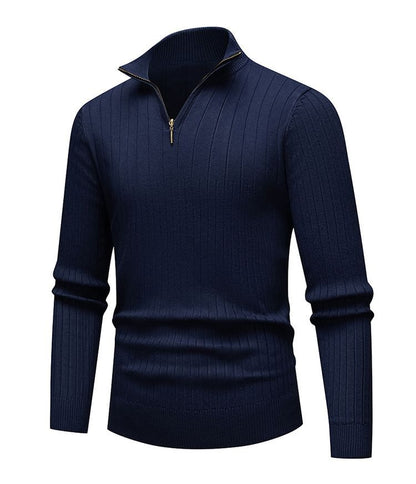 Sweater Heren - Rekbaar Half Zip met Opstaande Kraag | Licht