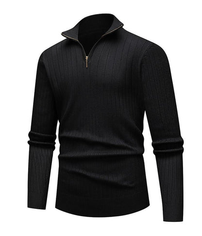 Sweater Heren - Rekbaar Half Zip met Opstaande Kraag | Licht