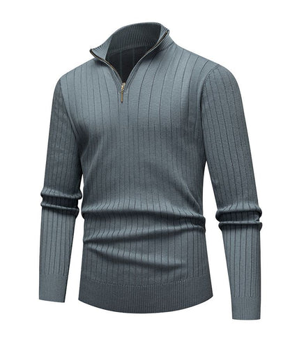 Sweater Heren - Rekbaar Half Zip met Opstaande Kraag | Licht