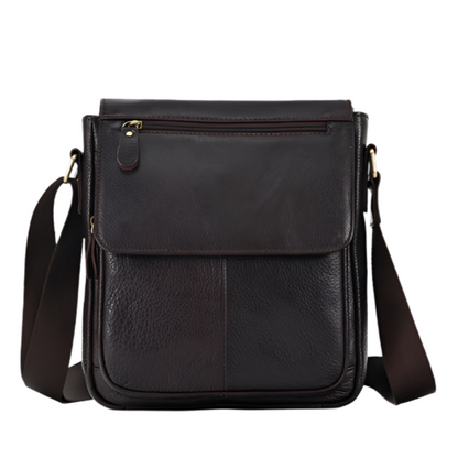 Tas Heren - Klassieke Flap Crossbody met Voorvak en Gouden Hardware | Casual