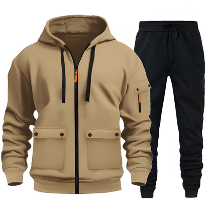 Trainingspak Heren - Zip Hoodie met Cargo Joggingbroek | Set