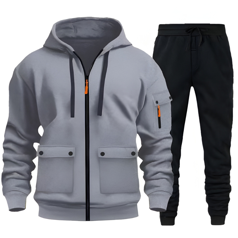 Trainingspak Heren - Zip Hoodie met Cargo Joggingbroek | Set