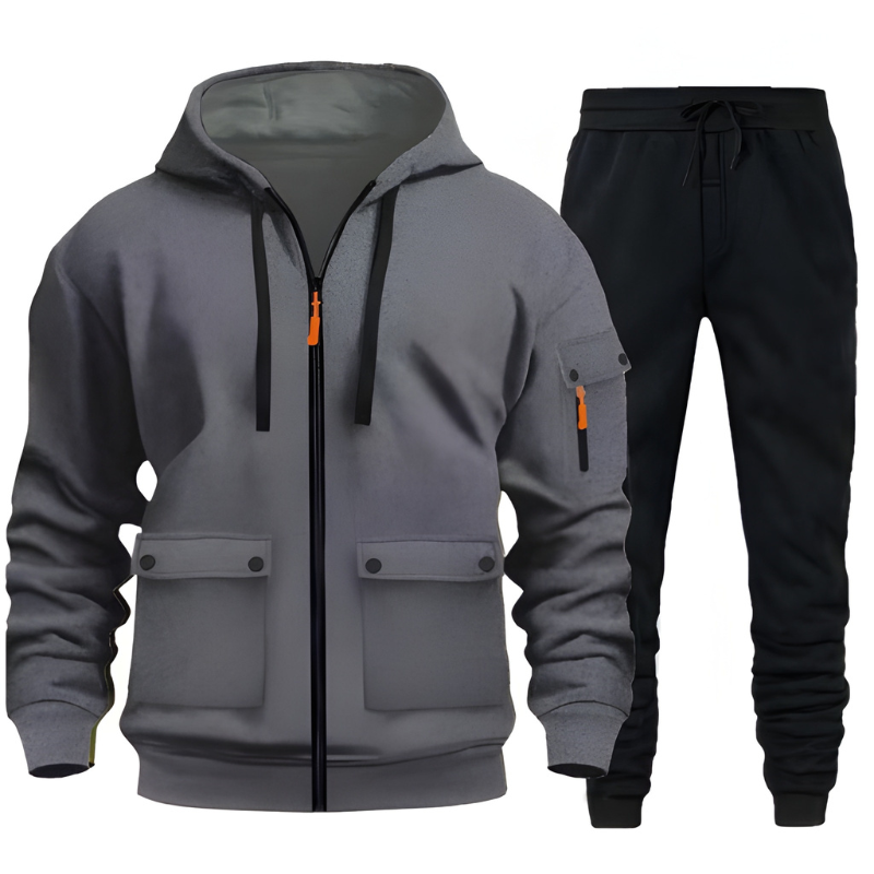 Trainingspak Heren - Zip Hoodie met Cargo Joggingbroek | Set