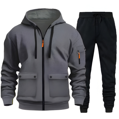 Trainingspak Heren - Zip Hoodie met Cargo Joggingbroek | Set
