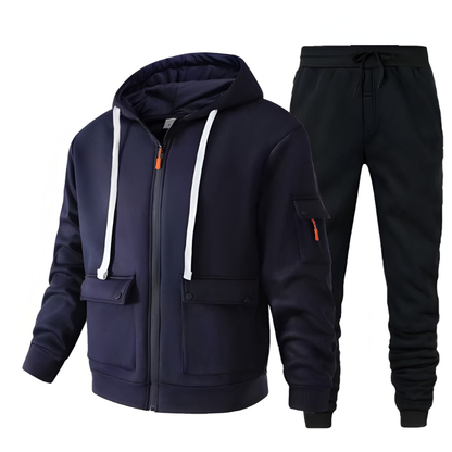 Trainingspak Heren - Zip Hoodie met Cargo Joggingbroek | Set