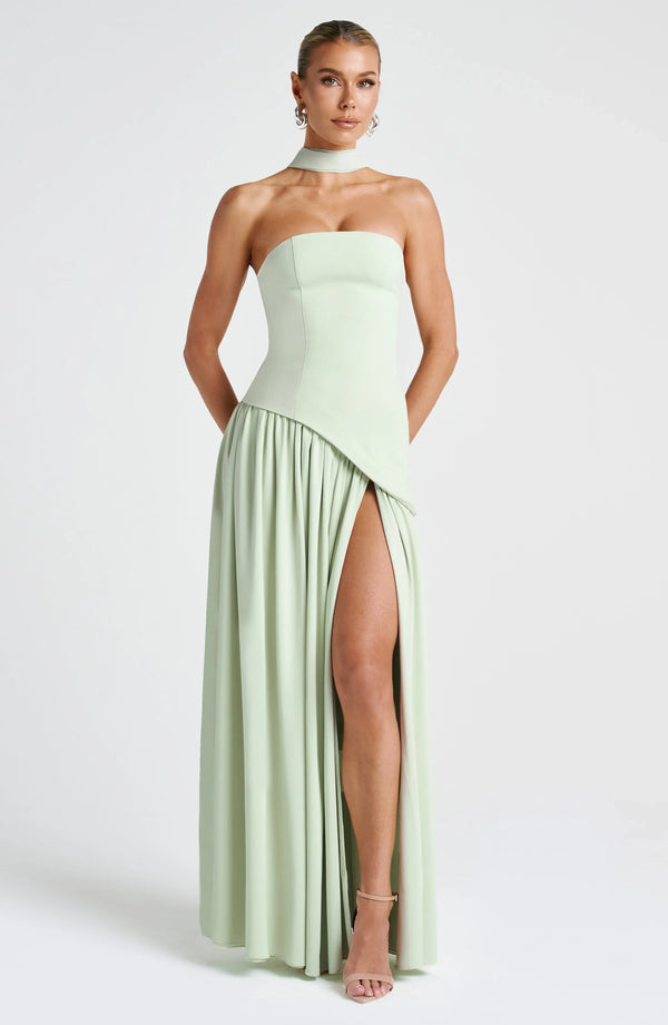 Vera - Chique Bruiloft Gastenjurk Dames met Strapless Lijfje en Hoge Split