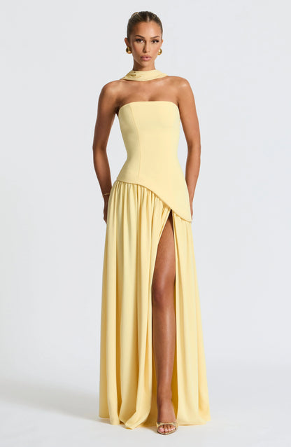 Vera - Chique Bruiloft Gastenjurk Dames met Strapless Lijfje en Hoge Split