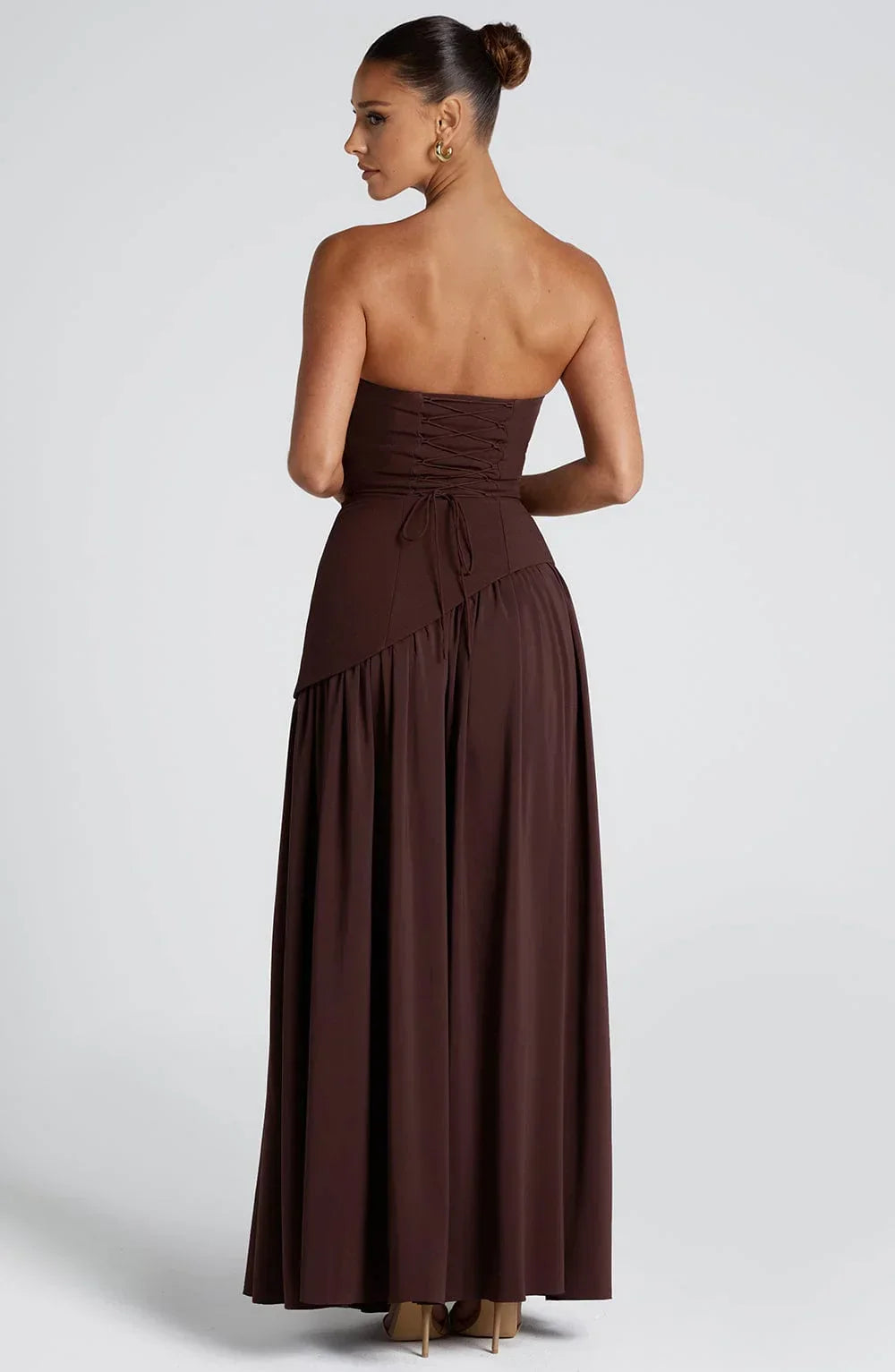 Vera - Chique Bruiloft Gastenjurk Dames met Strapless Lijfje en Hoge Split