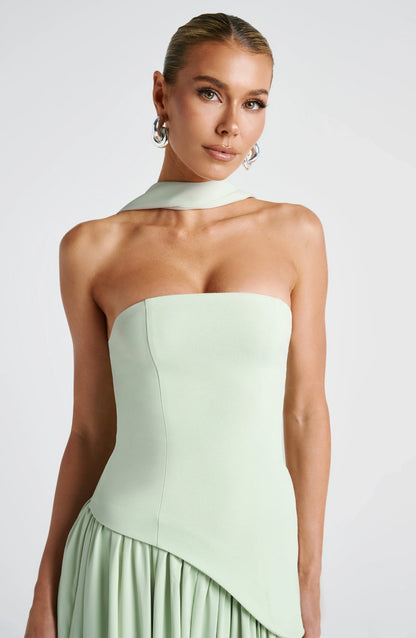 Vera - Chique Bruiloft Gastenjurk Dames met Strapless Lijfje en Hoge Split