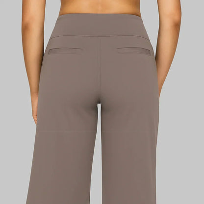 Vera - Dames Pantalon High Waist met Rechte Pijpen en Fijn Ruitpatroon