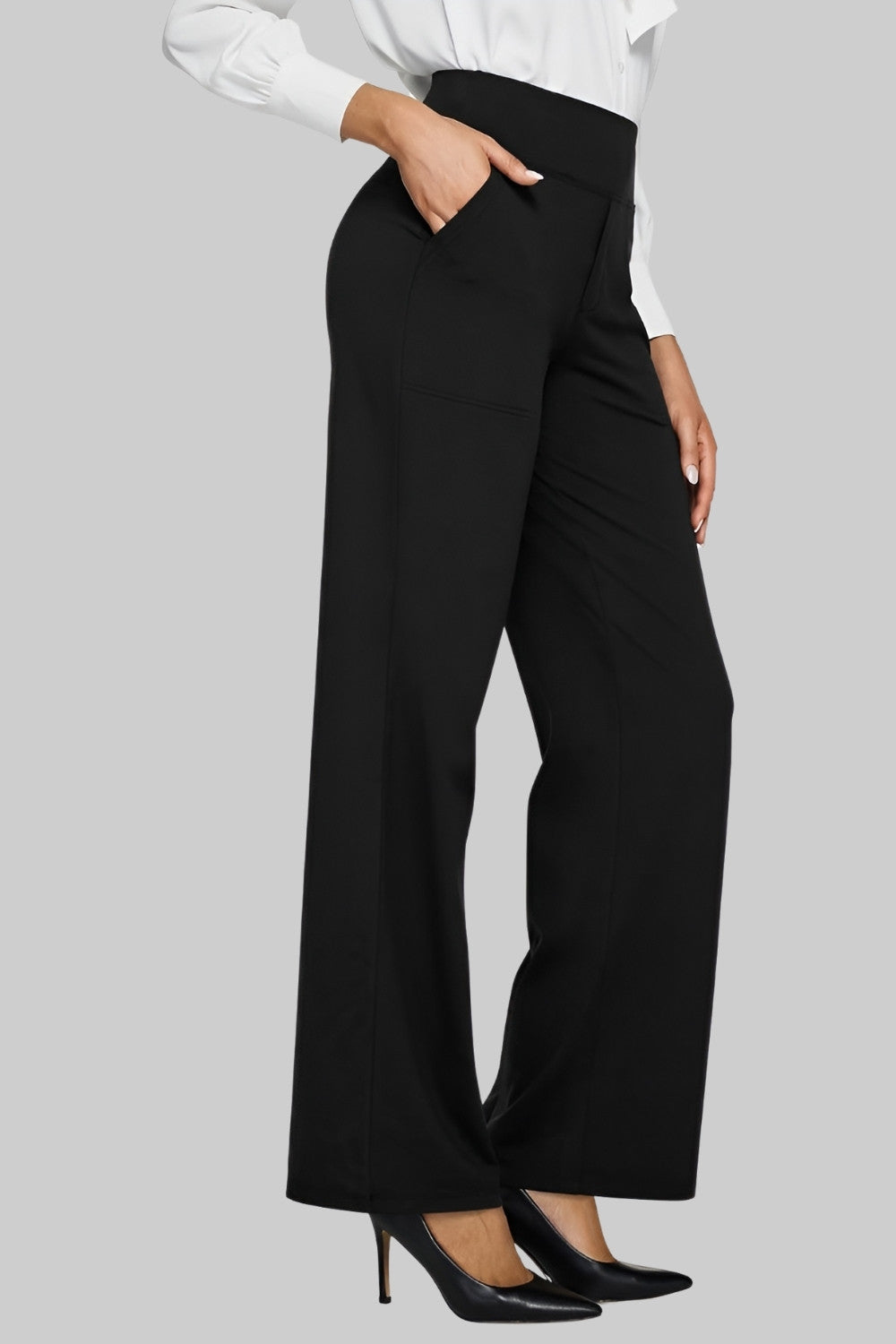 Vera - Dames Pantalon High Waist met Rechte Pijpen en Fijn Ruitpatroon