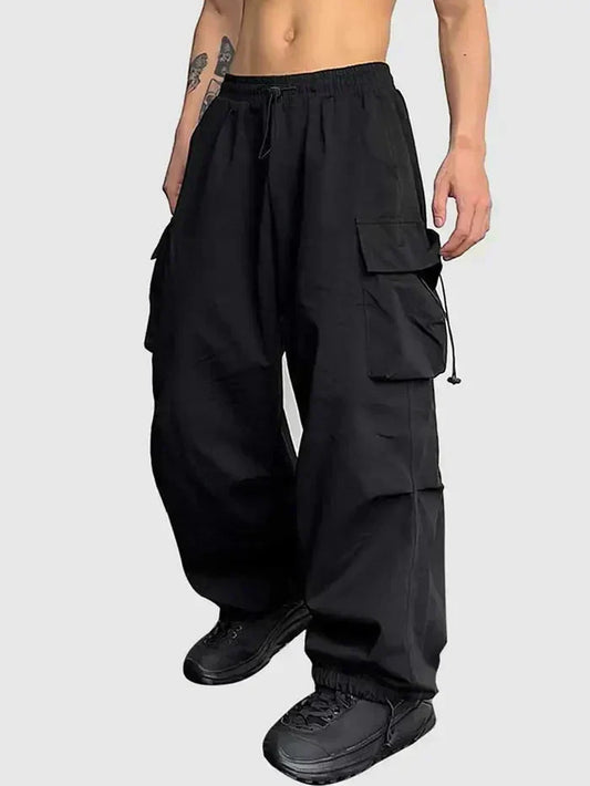 Broek Heren - Baggy Cargo met Elastische Taille en Vlakzakken | Urban