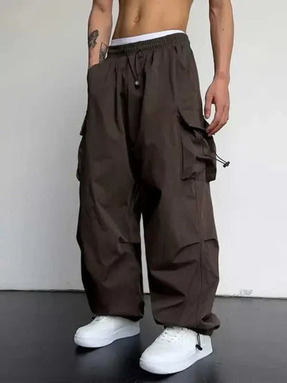 Broek Heren - Baggy Cargo met Elastische Taille en Vlakzakken | Urban