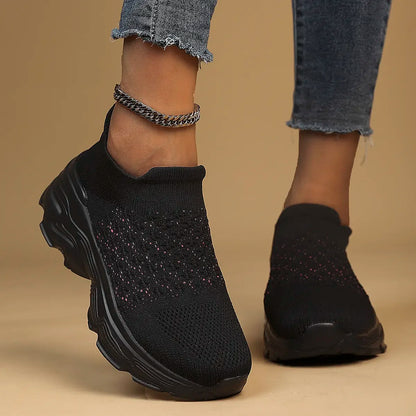 Sneakers Dames - Chunky Sock Instapper met Glitter Detail