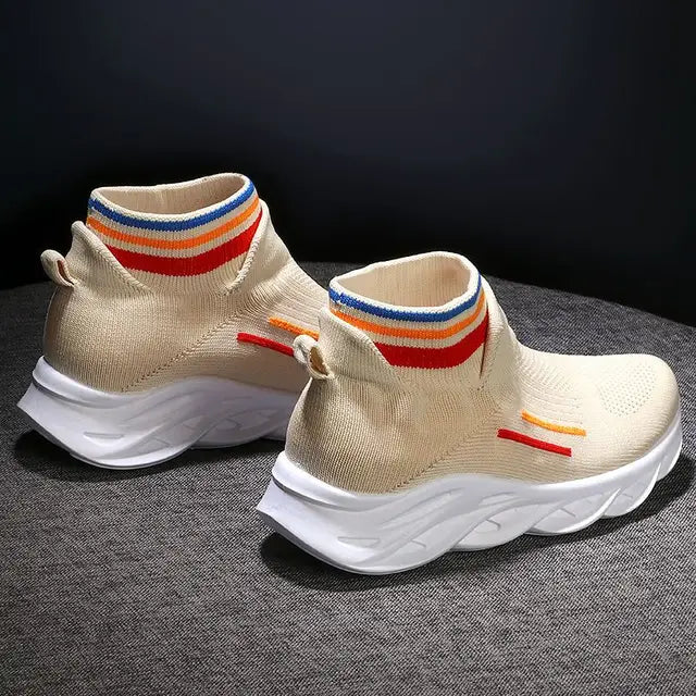 Sneakers Dames - Hoge Sock Instapper met Chunky Zool