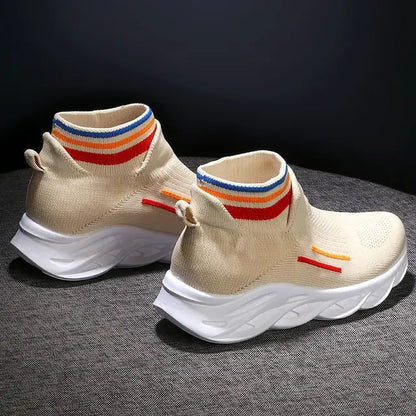 Sneakers Dames - Hoge Sock Instapper met Chunky Zool