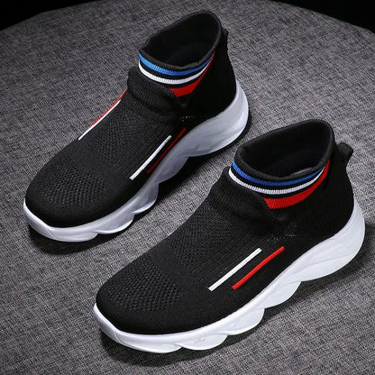 Sneakers Dames - Hoge Sock Instapper met Chunky Zool